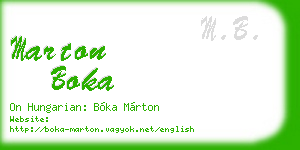 marton boka business card